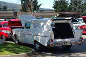 Sharp restored 1957 Chevy Sedan Delivery parked at the Annual Tri-5's Classic Car show in Issaquah, Washington