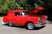 2 door wagon has been customized into a super clean shorty 1957 chevy sedan delivery